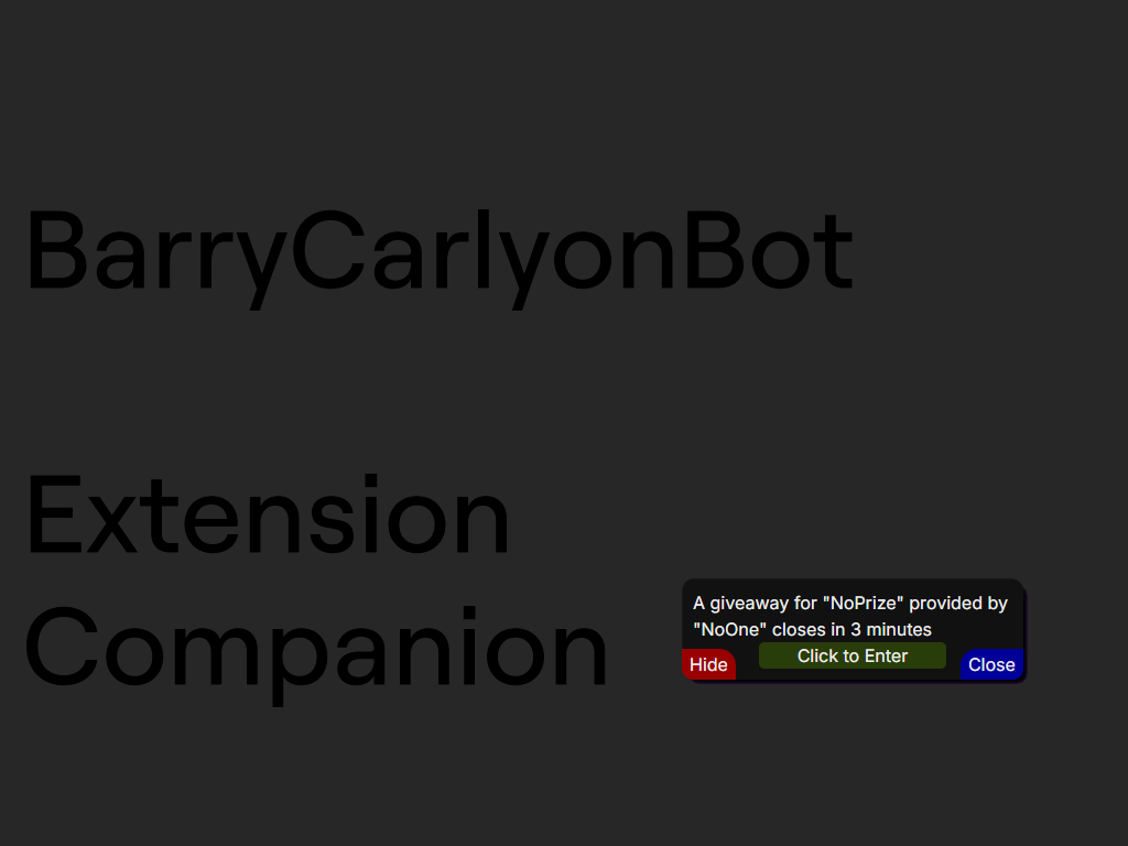 Screenhot 1 for BarryCarlyonBot Giveaway